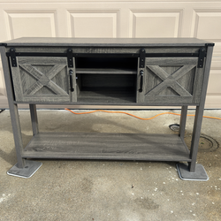 RoyalCraft Console Table with Storage Shelf & Sliding Barn Door, Farmhouse Entryway Table