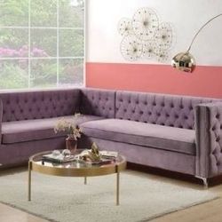 Brand New Purple Velvet Sectional