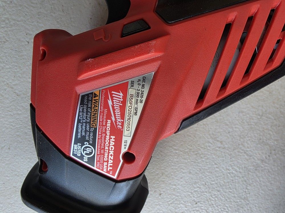 M12 12V Lithium Ion HACKZALL Cordless Reciprocating Saw (Tool Only)