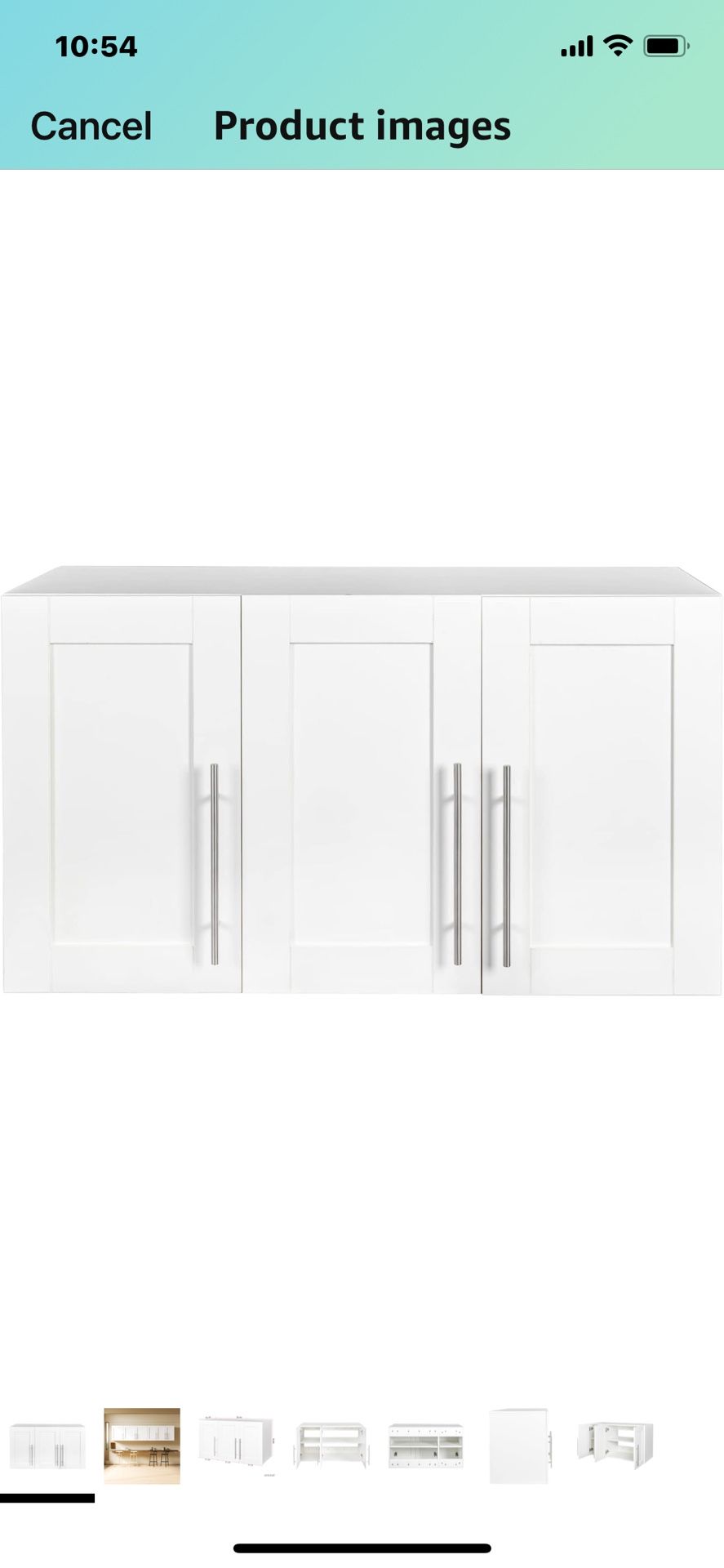 Assembled new 35.43"'W Wall Mounted Storage Cabinet with 2 Adjustable Shelves and 3 Doors
