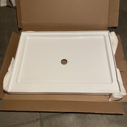 Delta Classic 500 48 in. L x 34 in. W Alcove Shower Pan Base with Center Drain in High Gloss White 