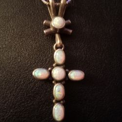 Nakai  Navajo Fire Opal Cross Pendant 