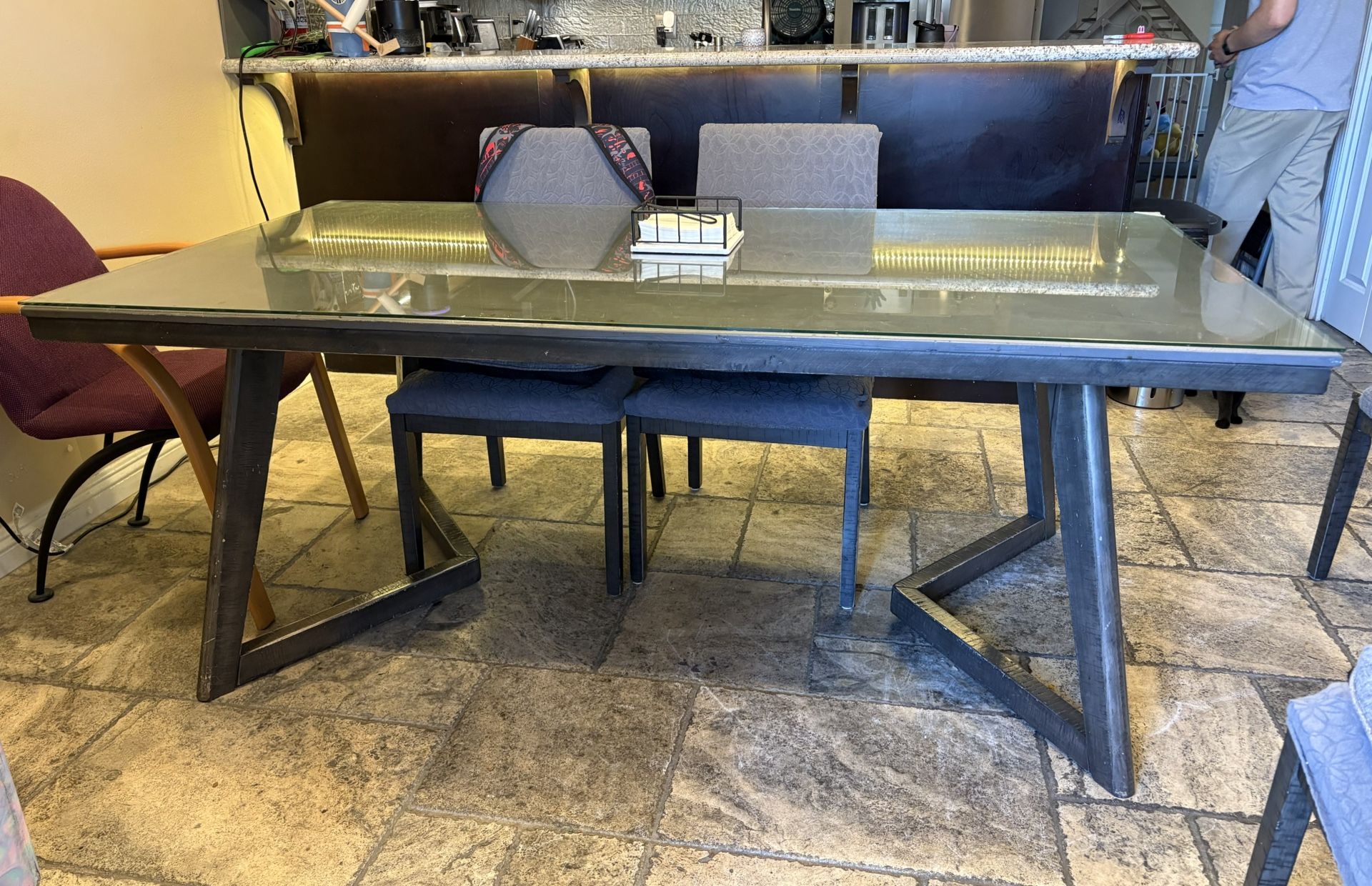 Gray Rectangular Dining Table