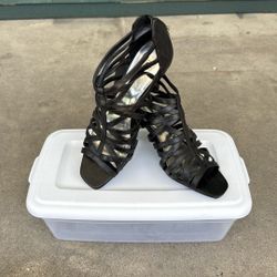INC Black Strappy Heeled Sandals Sz 8