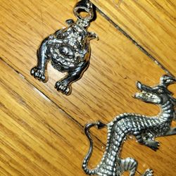 Two Big Necklace  Pendants  Stamped 925