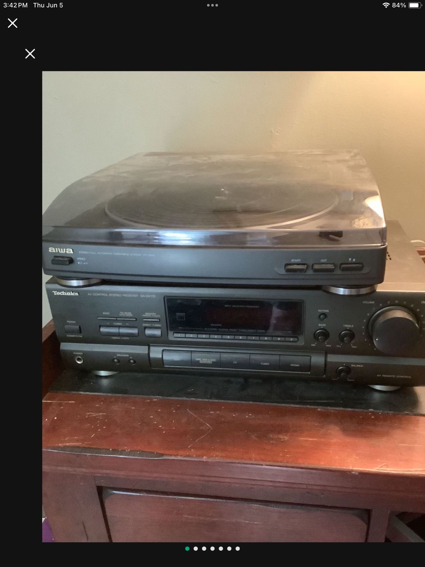 Technics Stereo Receiver And Aiwa Turntable