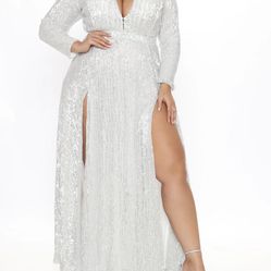 Plus Size Sequin Maxi Dress