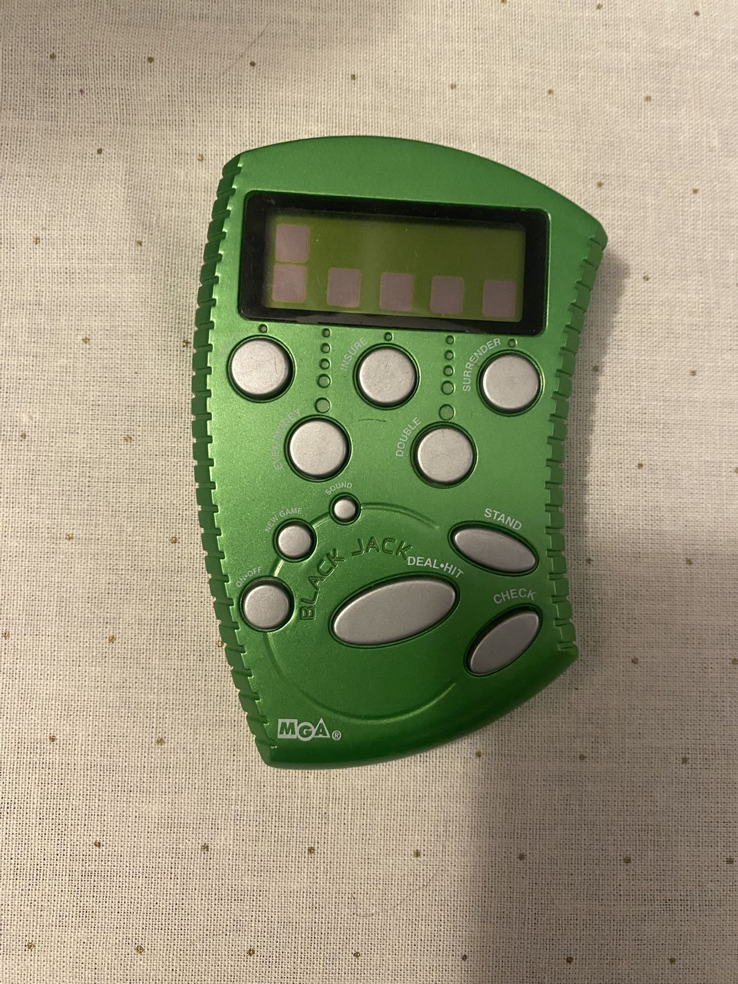 2000 MGA Green Handheld Blackjack Electronic Casino Game
