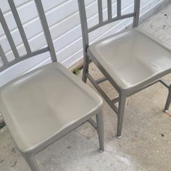 Set Of 2 Metal Table Chairs