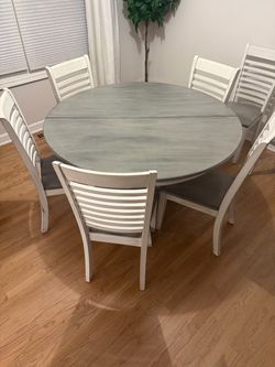 Round Extending Dining Table Set with 8 Chairs - Delivery Available
