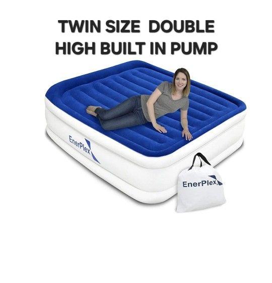 AIR MATTRESS TWIN SIZE  BUILT IN PUMP DOUBLE HIGH