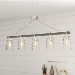 Progress Lighting Tiana 5-Light Driftwood and Brushed Nickel Transitional Dry Rated Chandelier