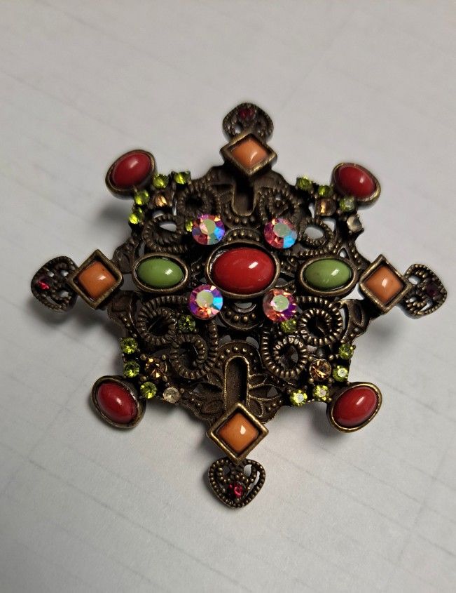 Vintage Antique Bronze Brooch