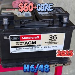 AGM Car Battery Group Size 48/H6
