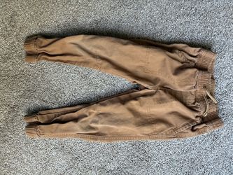 Brown Jogger Pants with Elastic Cuffs