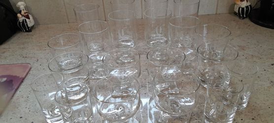 Set of 20 Various Sized Drinking Glasses