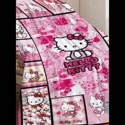 Brand New Hello Kitty Blankets Fleece Furry And Warm Approximately 5x7 In Size
