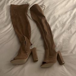 Thigh High Open Toe Boots 