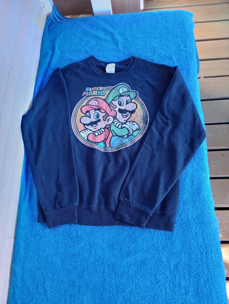 Nintendo Super Mario Bros. Mario & Luigi Back To Back Sweatshirt sz Small