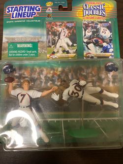 John Elway and Terell Davis Combo Pack Starting Lineup !! New !!