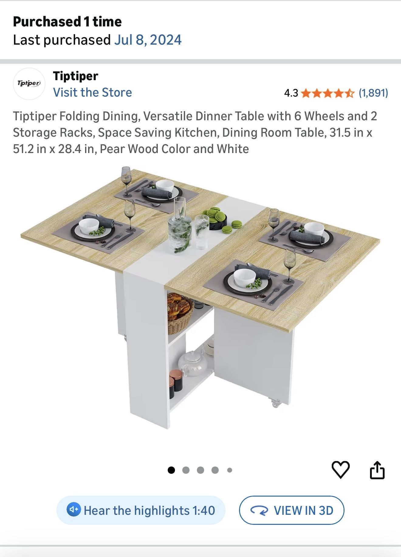 Dinner Versátile Table 