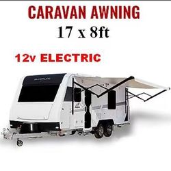 Awnlux 12v Electric Caravan Rv Awning 17Ft x 8ft Retractable W5700