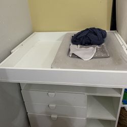 Baby Changing Table Dresser With Drawers Plus Free Moby Baby Carrier 