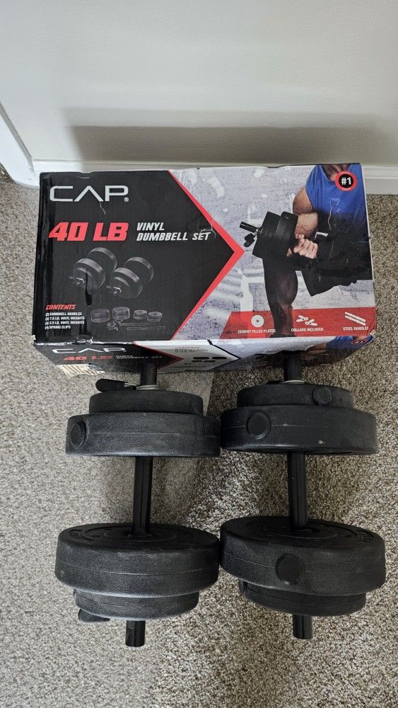 40 Lbs Vinyl Dumbbell Set