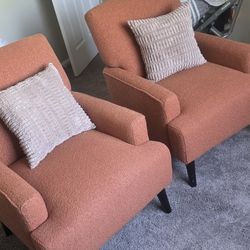 2 armchairs, orange Color