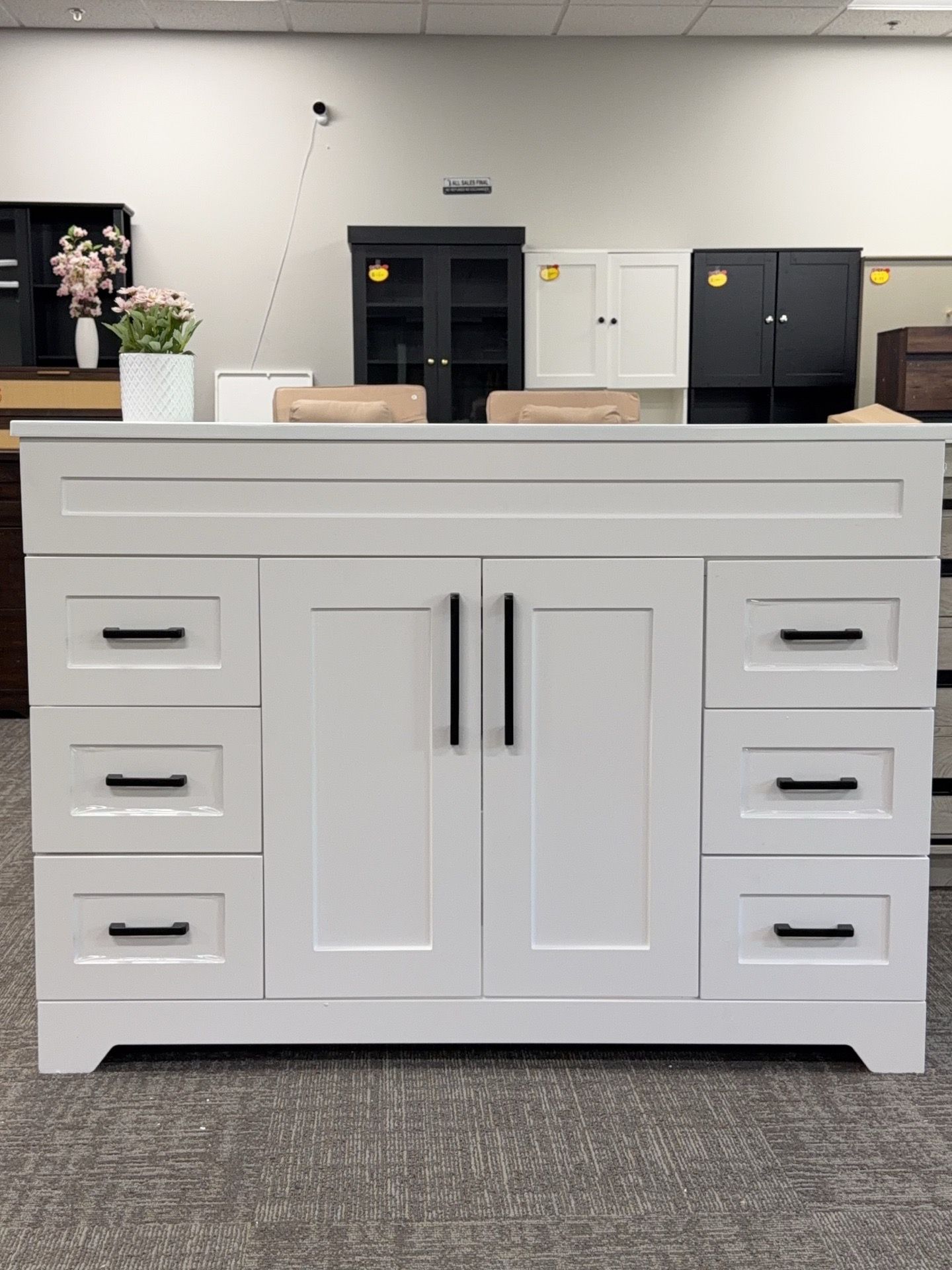 48” Modern Bathroom Vanity with Ceramic Sink✨Sleek White Cabinet with 2 Soft Closing Doors and 6 Spacious Full-Extension Drawers. Stylish and function