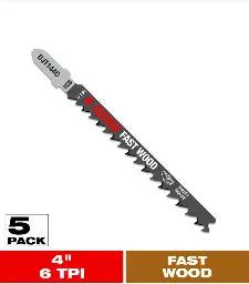 DIABLO - 4 in. x 6 TPI HCS Fast Wood Jigsaw Blade (5-Pack)
74