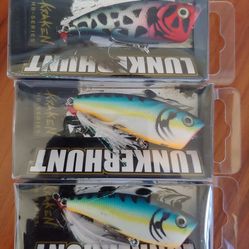 3 Packs Lunkerhunt Kraken Topwater Poppers - Fishing Lures - NOS - Discontinued