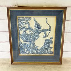 Vintage Thailand Temple Rubbing Art Hindu