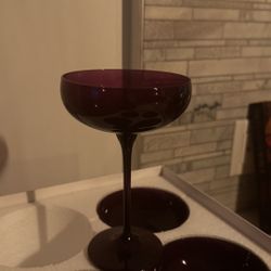 BRAND NEW - ESTELLE COLORED CHAMPAGNE COUPE STEMWARE - SET OF 6 {AMETHYST}