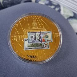 Gold Bank note coin
