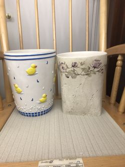 2 Bathroom Trash Cans.