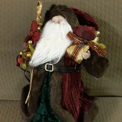 SANTA IN VELVET TRIMMED FUR COAT VERT NICE KEEPSAKE