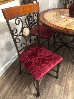 Dining Table Set With 4 Fabric Chairs