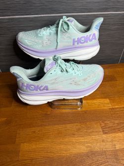 Hoka Clifton 9 Mint Green Purple