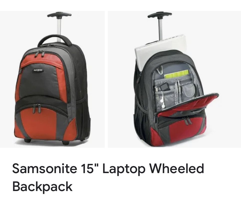 Samsonite 15”Laptop Wheeled Backpack Used Only Once