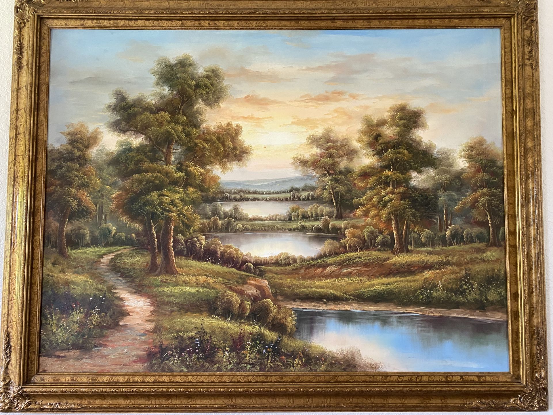 “Golden Horizon” – Framed Fine Art (Ready to Hang)