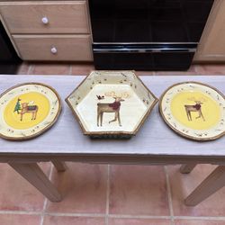 Reindeer Plates Debbie Mumm Christmas 2008