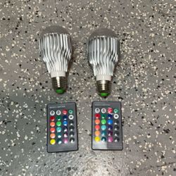 Magic lighting multicolor led light bulbs with remotes