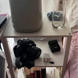 Record Player Table / Side Bedside Table Nightstand w charging outlet