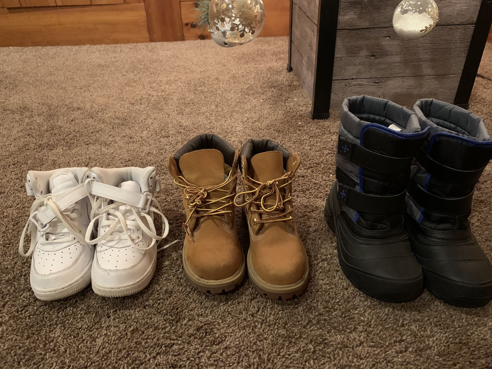 Nikes Timberlands And Snow boots