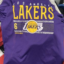 Large La Lakers LeBron James Shirt With La Lakers Flag
