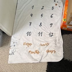 Free Baby Monthly Blanket. Pick Up Asap 