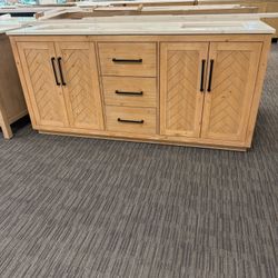 72” Bathroom Vanity In Wood Color 