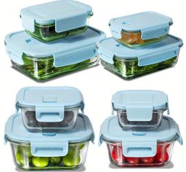 16-Piece Set Of Glass Food Storage Bowls With Lids, Glass Meal Prep Containers, Glass Food Storage Containers, And Airtight Lunch Boxes-Suitable For U