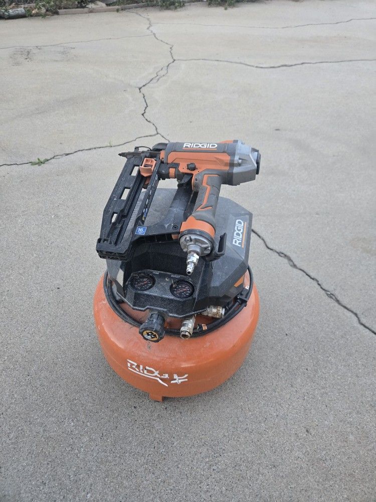 Ridgid Compressor & Nail Gun 